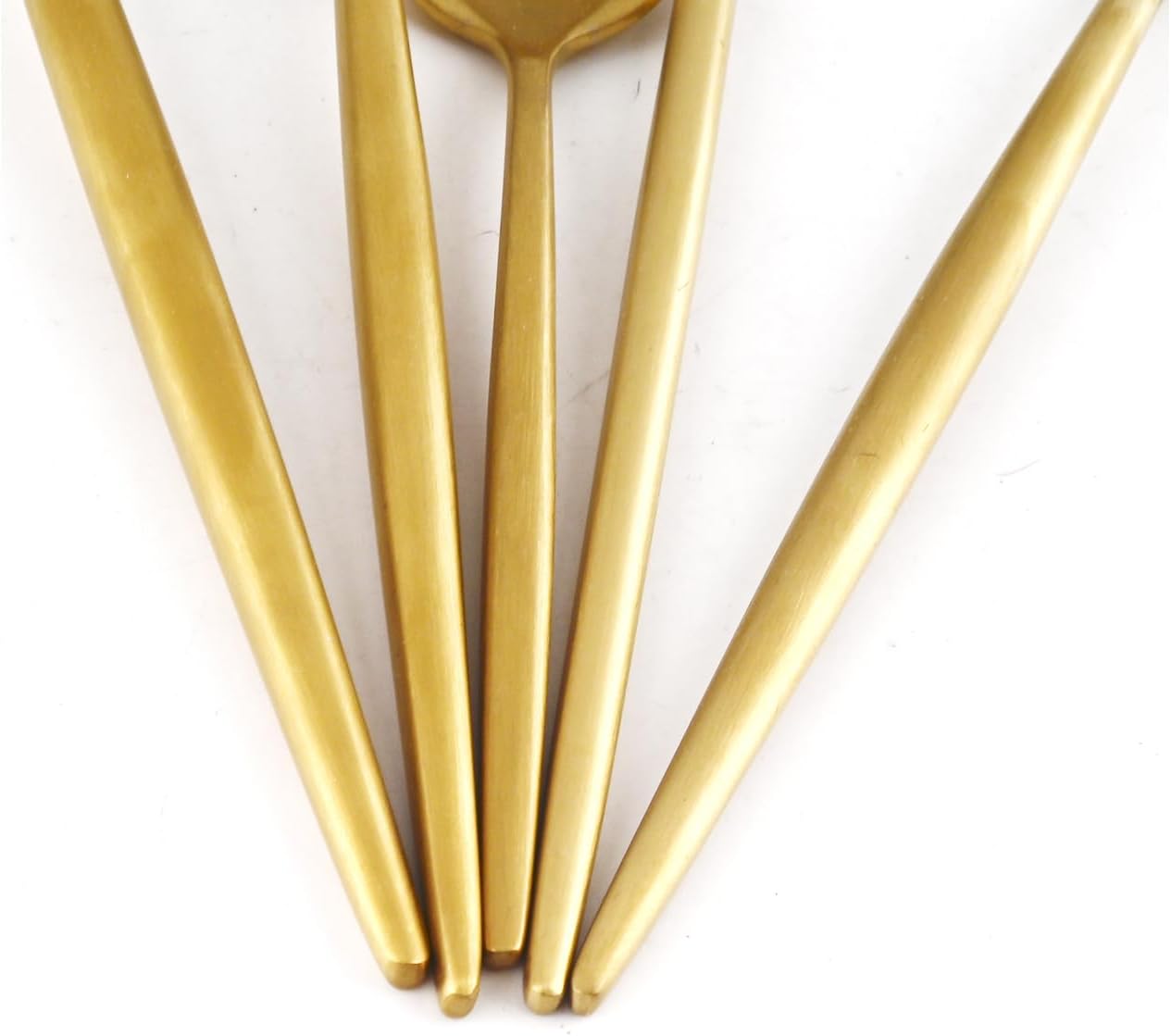 Gugrida 20-Piece Matte Finish Gold Dessert Spoon,Premium 304 Stainless Steel Spoons,Durable Metal Spoons,Tablespoon,Soup Spoons,Midle Spoon 8.86 Inch Round Handle