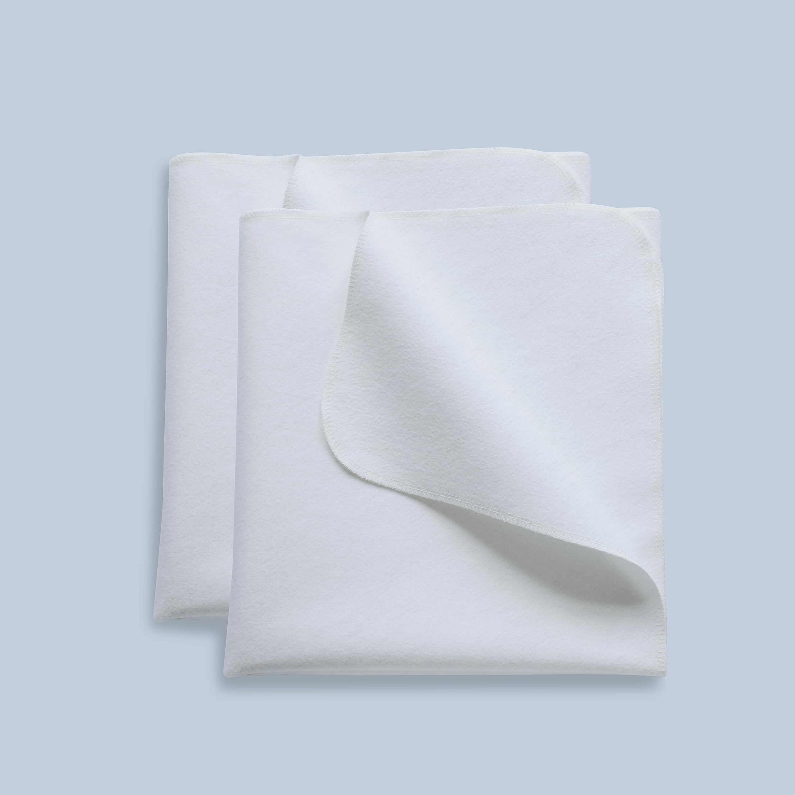 2 Pack Waterproof Crib Pad, 27" x 50", Reusable Incontinence Flannel Crib Protector for Baby, Toddler, Elders and Pets - White