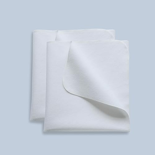 Paquete de 2 protectores de colchón impermeables para cuna, de 34 x 54 pulgadas, lavables, protectores de franela reutilizables para bebés, niños