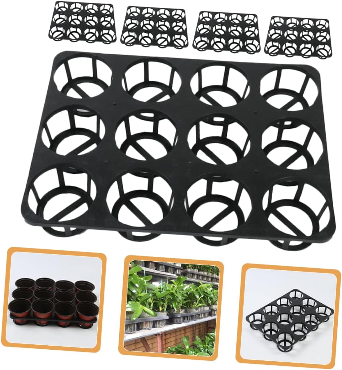 5pcs Nursery Tray Plant Germination Rack Round Pot Bracket for Home Gardening and Reusable Plant Growing Cup Holder for and Vegetables