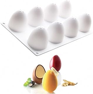 3D Easter Egg Baking Mold - MoldFun Easter Egg Silicone Mold for Mousse Cake, Peanut Butter Chocolate, Candy, Jello, Pastry, Muffin, Cupcake, Mini Soap, Lotion Bar, Bath Bomb, Candle Wax Melts