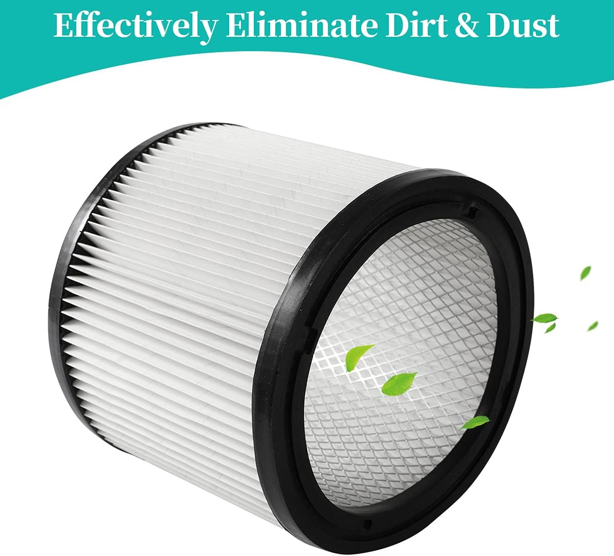 DerBlue 2pcs Replacement Filter Compatible with Shop-Vac 90304 90350 90333 fits Most Wet/Dry Vacuum Cleaners 5 Gallon and Above