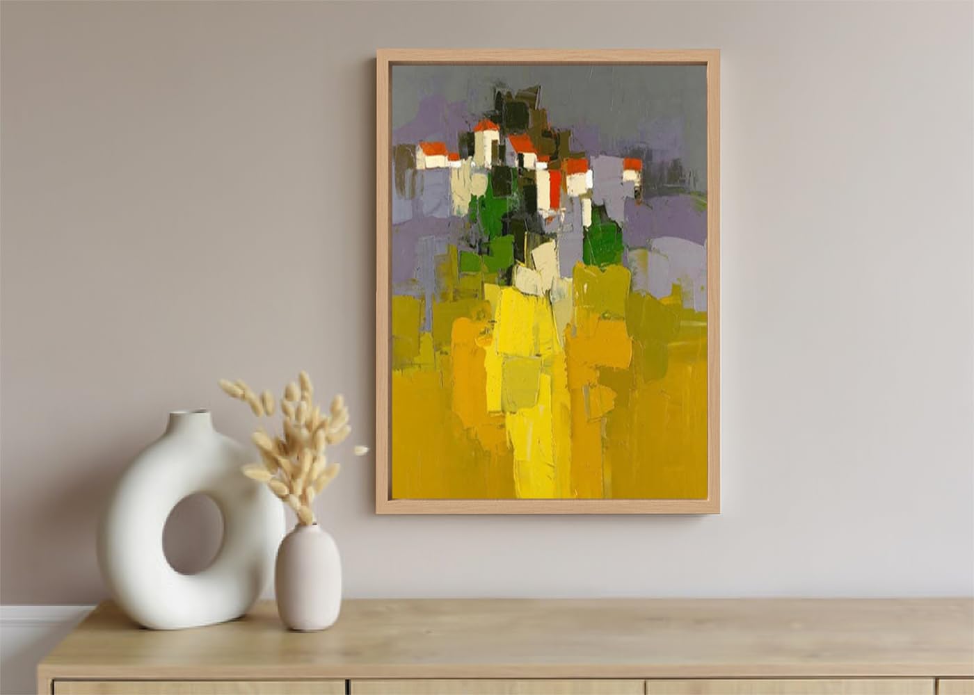 Verre Art Printed Framed Canvas Painting for Home Decor Office Wall Studio Wall Living Room Decoration (10x14 inch Wooden Floater Frame) - Addis Ababa