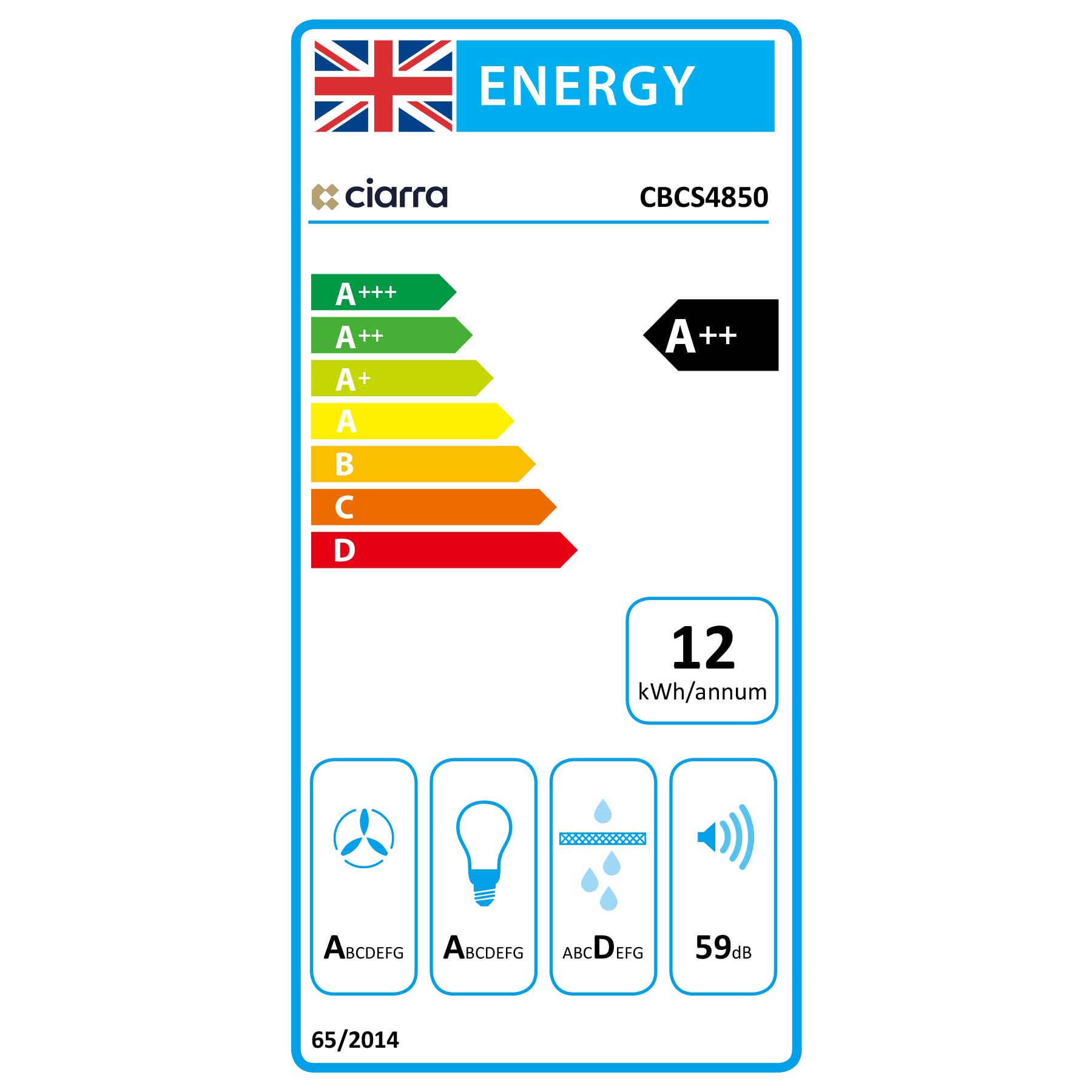 Cookology A++ Energy Rating Ceiling Wire Hung Island Cooker Hood