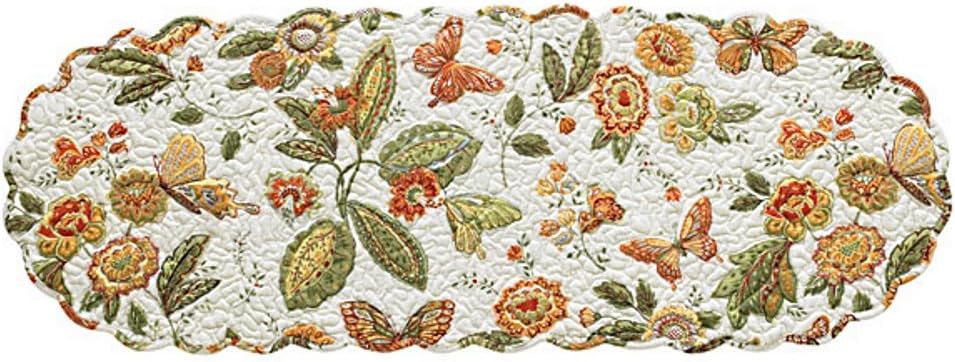 Park Designs "Butterfly" Country Cottage Quilted 36" Table Runner