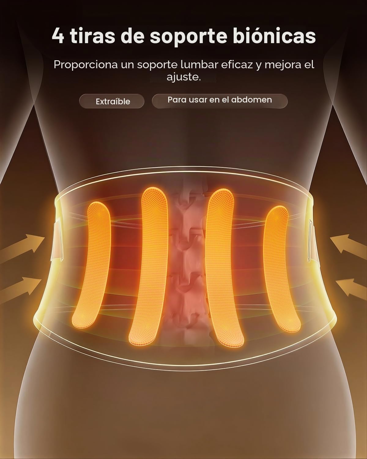 RENPHO Cinturón Térmico Para Masaje de Espalda, Almohadilla Térmica Con Apagado Automático, 5 Niveles Calor, 3 Masajes por Vibración, Almohadilla Térmica Inalámbrica, Para el Dolor Espalda