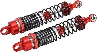 Amortecedor dianteiro traseiro de metal com mola, carro RC Amortecedor Amortecedor Liga de alumínio resistente para carro RC AXIAL SCX10 1/10(vermelho)