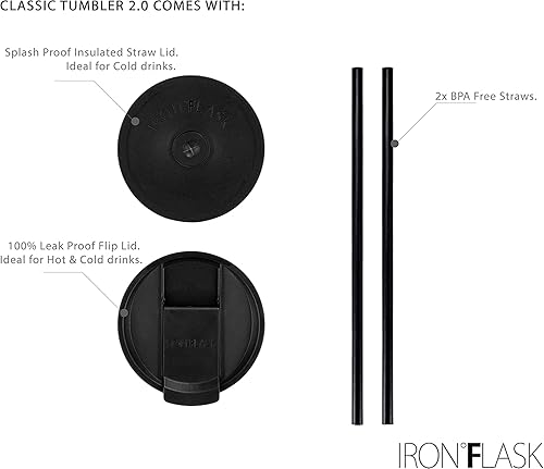 Miniatura 7 de IRON FLASK - Vaso clásico 2.0, 32 oz, botella hermética de acero inoxidable a prueba de fugas, doble capa, vaso térmico aislado para bebidas
