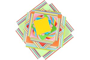 1000 pcs 10 Square Colored Origami Paper Kit with Book
