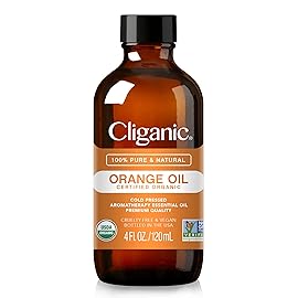 Cliganic Organic Sweet Orange Essential Oil, 4oz - 100% Pure Natural for Aromatherapy Diffuser | Non-GMO Verified