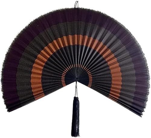 Miniatura 12 de ChumDecor Abanico de bambú para decoración de pared, decoración de abanicos de pared chinos japoneses, cabecero colgante bohemio, ventilador