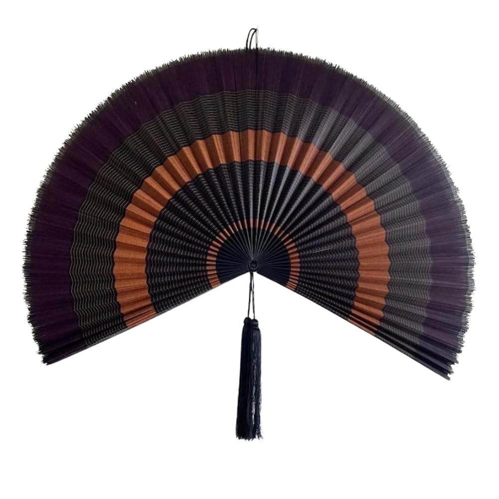 ChumDecor Fan Wall Decor, Large Bamboo Fans for Boho Hanging Headboard, Decorative Folding Fans for Over Bed, Asia Trending (Ebony 40inch)