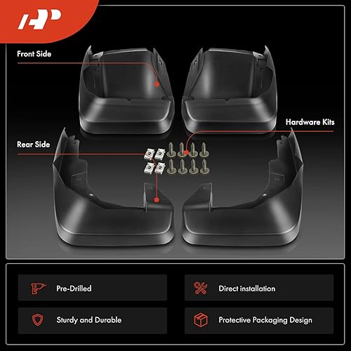 Miniatura 3 de A-Premium Juego de 4 solapas de barro para salpicaduras, guardabarros con accesorios de hardware compatibles con Honda CR-V 2007-2011, 2.4 L,