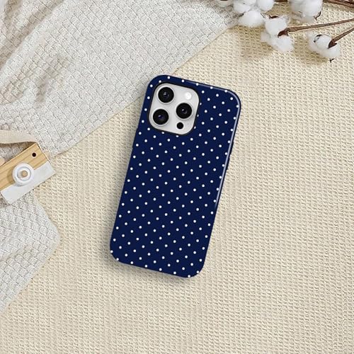Zilkaifly Trendy Cute Hybrid 2 Layer Navy Blue Polka Dot Phone Case for iPhone 14 Plus,Navy by Zilkaifly - Used condition - Image 5