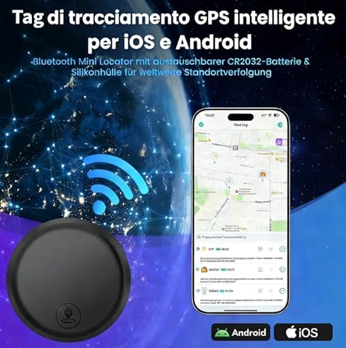 Gps Tracker Per Auto Localizzatore Gps Per Auto(Compatibile Con Ios E Android), IP67 Impermeabile,Gps Auto Localizzatore Con App Copertura Globale In Tempo Reale, Localizzatore Gps Senza Sim-Nero - 3
