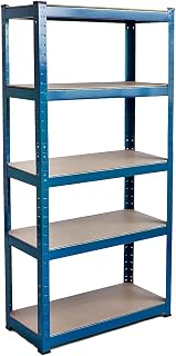 Home Vida 5 Tier Layer Shelf Storage Shelving Rack Heavy Duty Kitchen Garage Racking Unit 875 Kgs Capacity, Standard, Blue