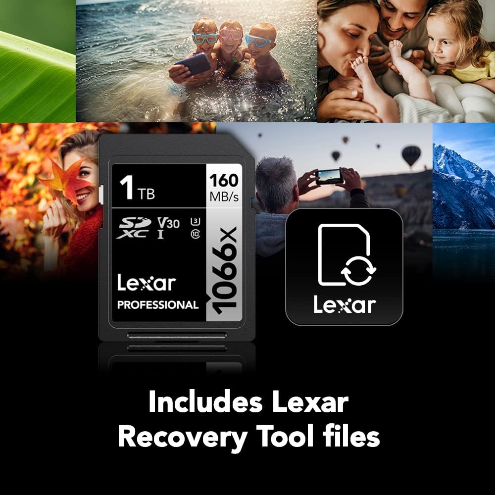 Lexar Professional 1066x 512GB SDXC UHS-I Memory Card SILVER Series, C10, U3, V30, Full-HD & 4K Video, Up To 160MB/s Read, for DSLR and Mirrorless Cameras (LSD1066512G-BNNNU)