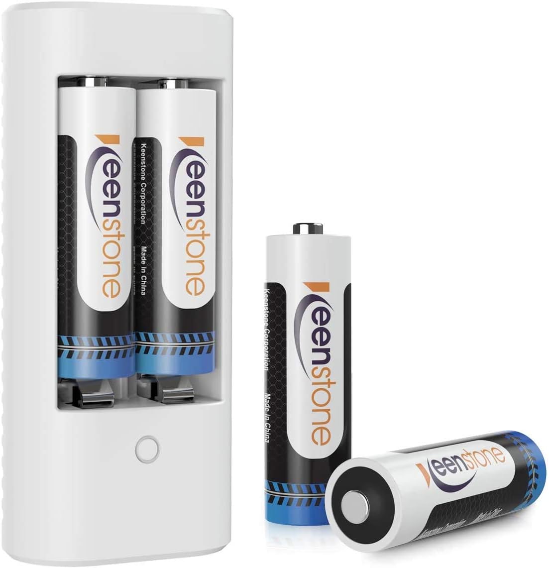 Keenstone 4pcs 2775mWh AA Rechargeable Lithium Batteries, Constant Output at 1.5v AA Rechargeable Battery for Blink, Toys, Flashlight (W-1)