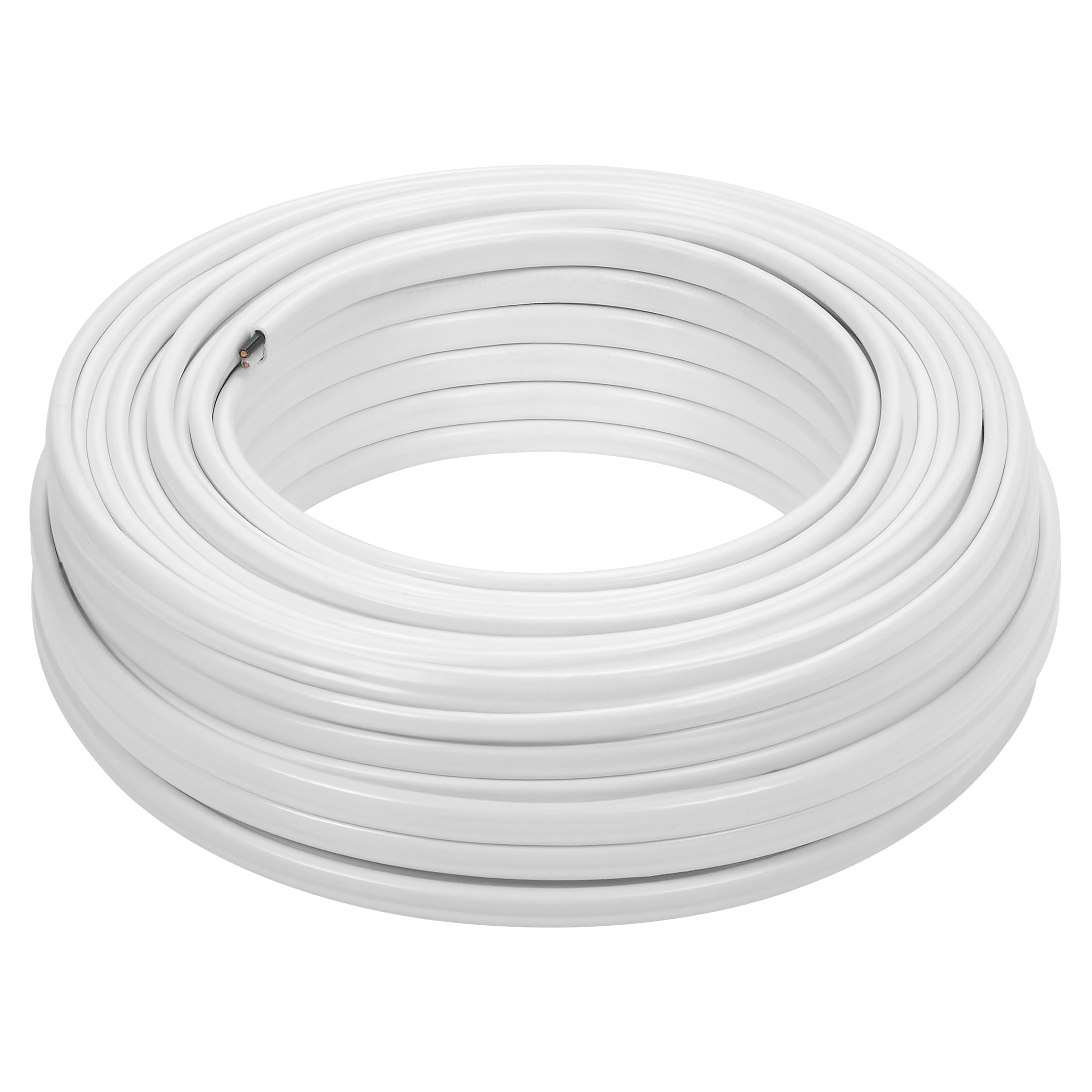 Maxxima 50 Ft. 14/2 White NM-B Solid Copper W/G Electrical Wire, Non Metallic Sheathed Cable, 600V, Residential Wiring, Branch Circuits for Single Pole Lighting, Outlets & Switches