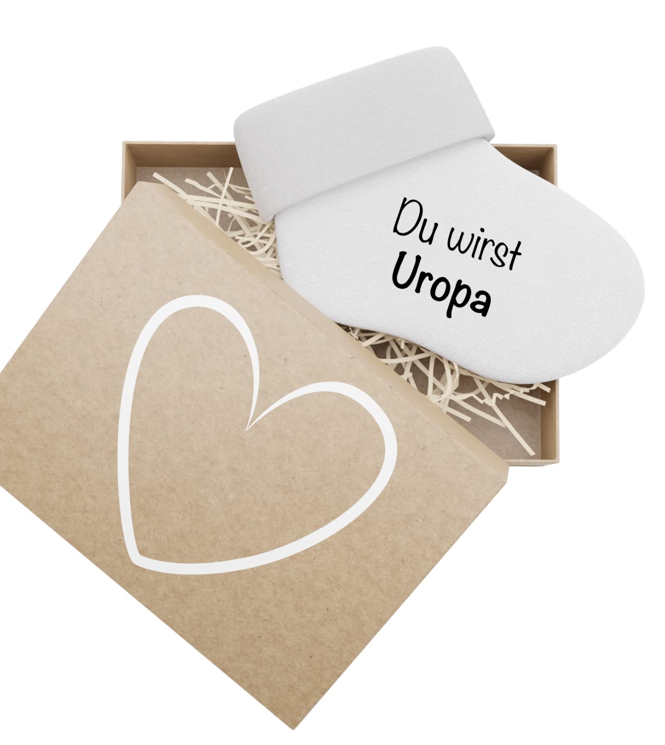 bunnyboo Schwangerschaft verkünden - Babysocken mit verschiedenen Aufdrucken und Geschenkbox (Du wirst Uropa)