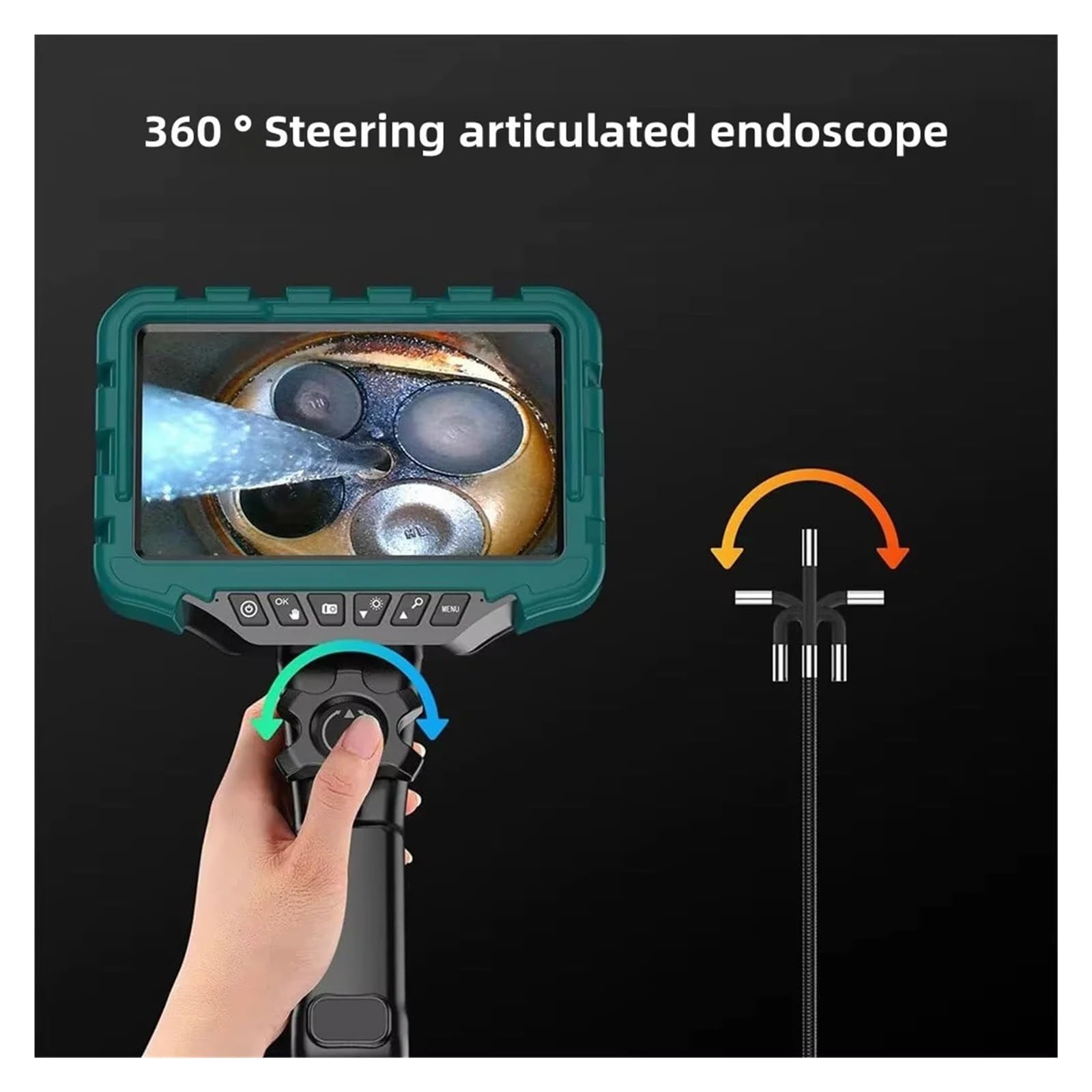 Kamera inspekcyjna, 7-calowy ekran 1080P HD 360° Kamera endoskopowa układu kierowniczego do wykrywania silnika w konserwacji samochodu(3.9MM-SL-1M)