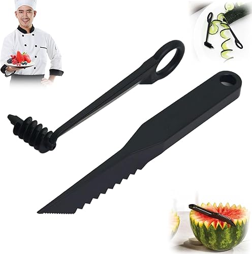 Juego de rebanador manual de verduras en espiral con cuchillas en forma de V, herramienta de cocina para tallar patatas y pepinos, pelador de frutas