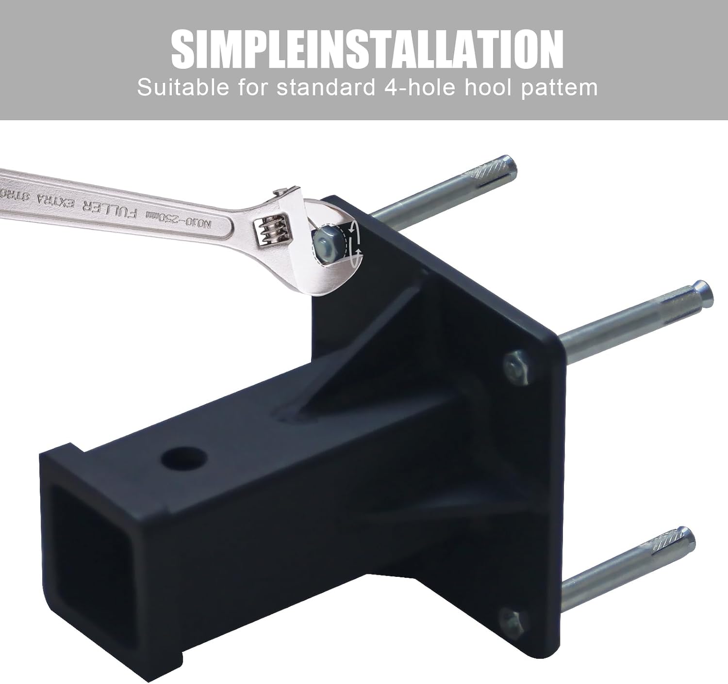 Bolt On Receiver Hitch Wall Mount,2" Receiver Opening Hitch Tube,Lock Heavy Duty Towever Hitch Extender for Skid Steer Mounting Plate, Bumper Trailer,Tractor Mowers