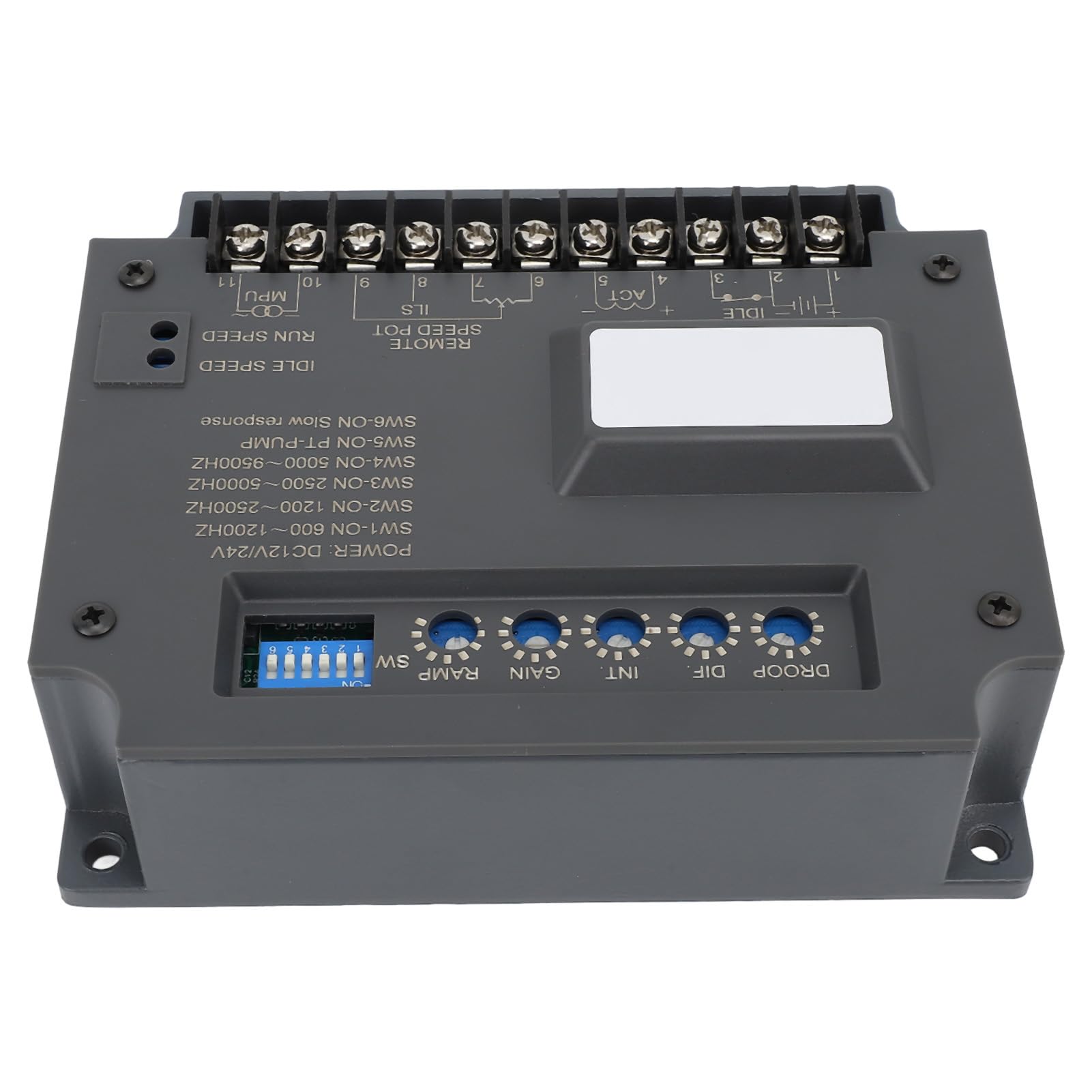 Qcwwy EG3002 Elektroniczny Sterownik Silnika Gubernator Prędkości Generatora o Niskim Poziomie Hałasu ABS Stop Aluminium z Tłumieniem Czarnego Dymu Odporność EMI do Sterowania Agregatem Prądotwórczym