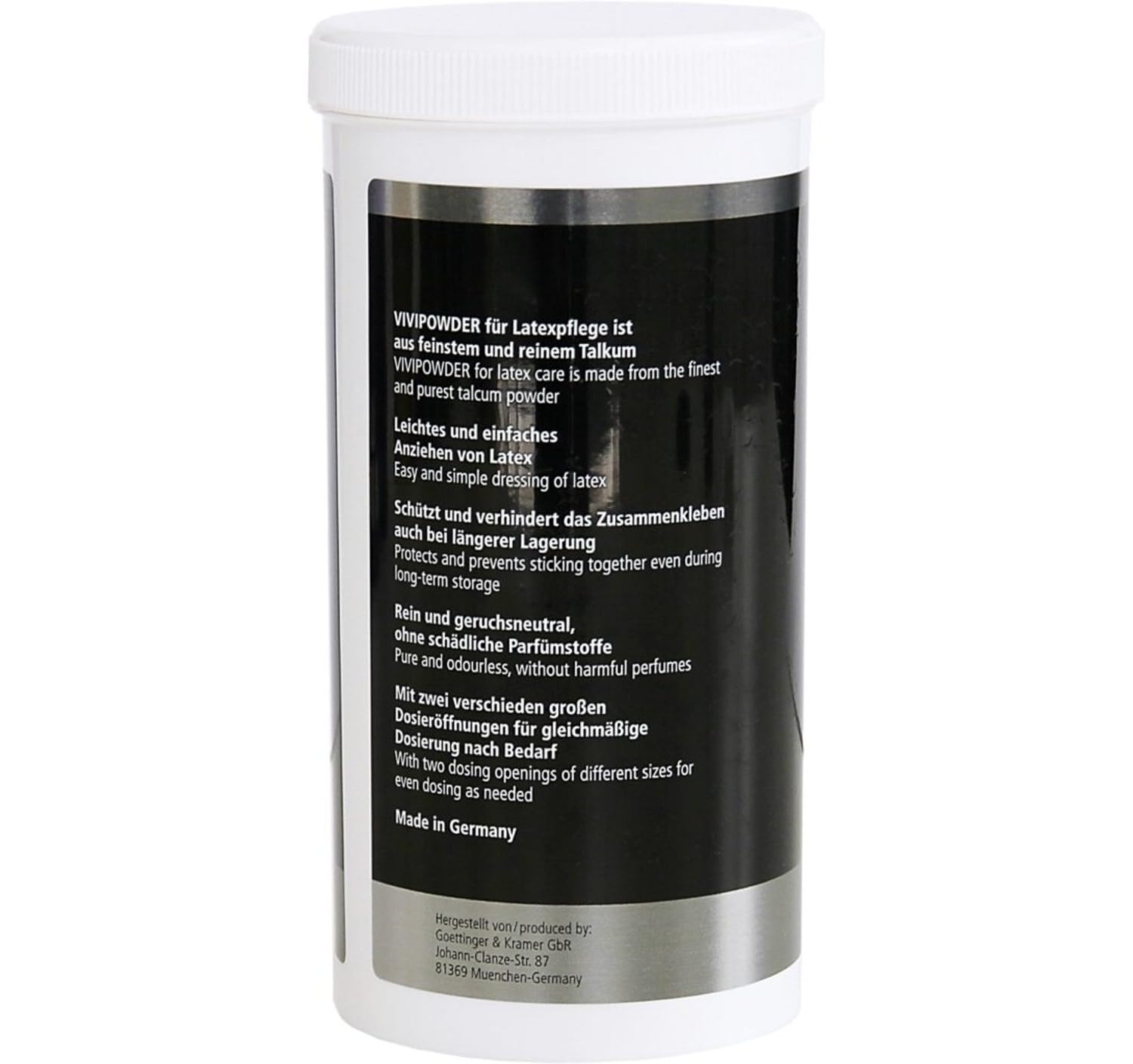 ViviPowder Talco 220 g lattice medicazione – by Vivishine Latex Shiner