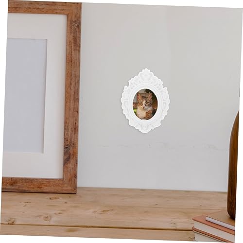 Vista 4 de Mini casa marco de fotos barroco hecho a mano accesorios 6 unids mini resina artesanía marcos diseño color al azar