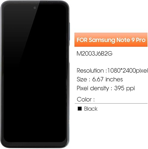 Miniatura 2 de Para Xiaomi Redmi Note 9 Pro Reemplazo de pantalla para Redmi Note 9S Pantalla LCD M2003J6A1G M2003J6B2G Pantalla táctil Digitalizador Asamblea