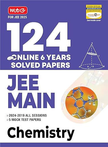 MTG 124 JEE Main Chemistry Online (2024-2019 All Session) 6 Previous Years Solved Papers (PYQ) For 2025 Exam | Get Free Access of Smart Book With 5 Mock Test Paper