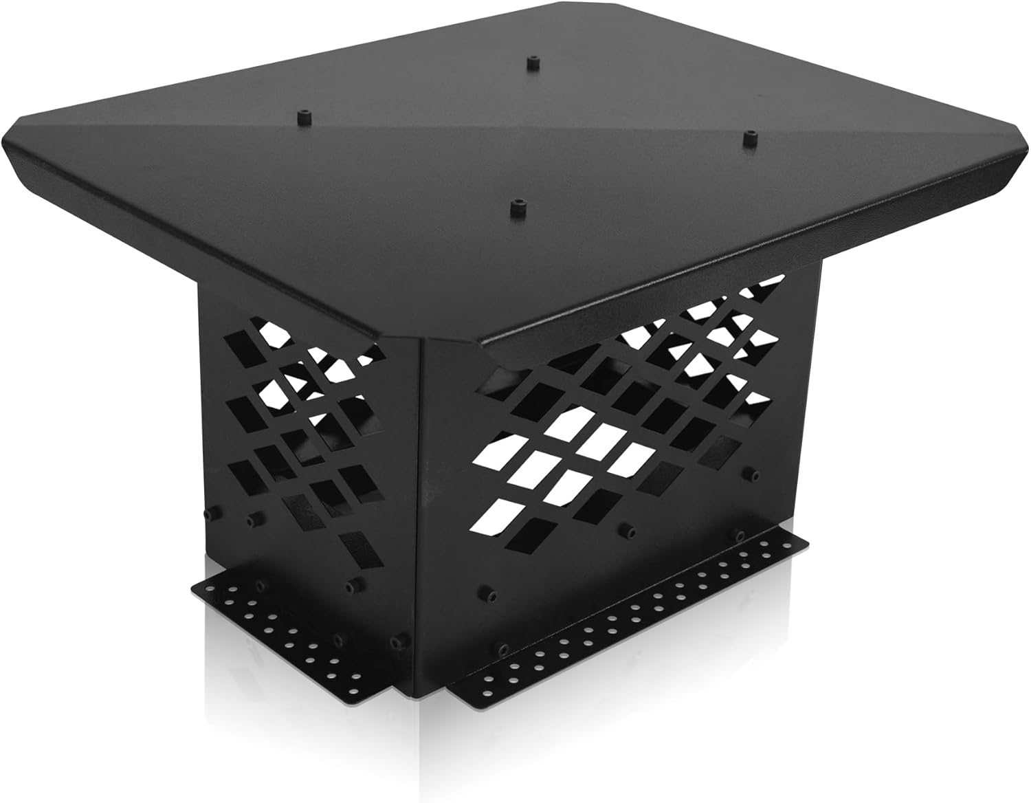 21" L x 13" W Chimney Cap Adjustable Chimney Cover Windproof Rainproof Fireplace Chimney Caps for Outside Suitable for Existing Clay Flue Tile Galvanized Steel Black