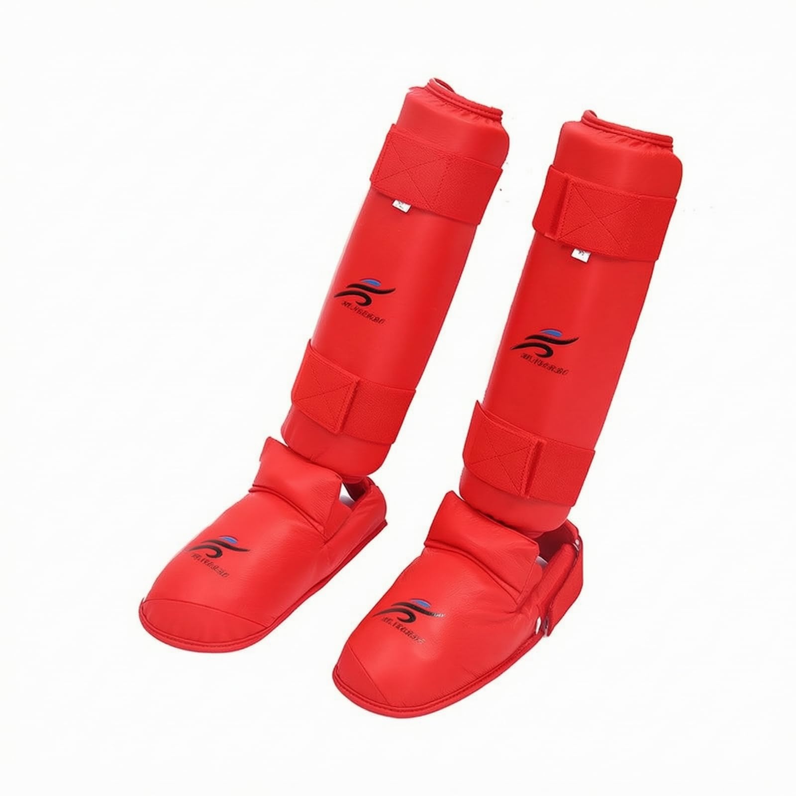 TISHITA Protège-Tibia et Cvre-Pied Karaté Respirant Protection Karaté avec Rembrrage en Ajustables pr Karatékas, Sparring
