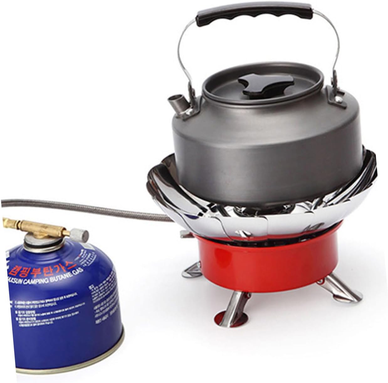 Stove for Camping Gas Furnace End Lotus Shape Windscreen Compact Portable Burner for Outdoor Use