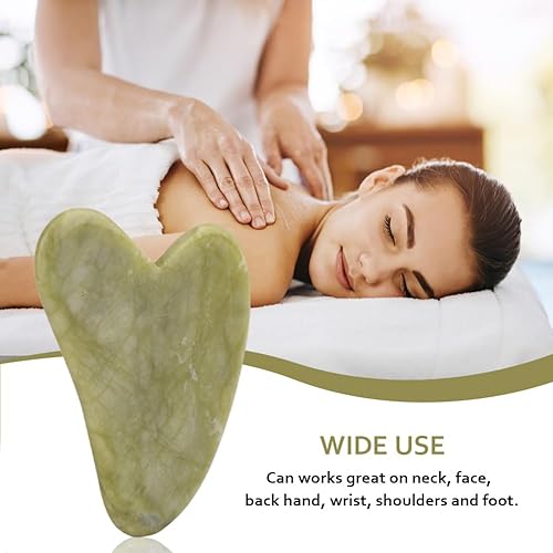 Miniatura 6 de Gua Sha - Herramienta de masaje de piedra para cara y cuello para promover la circulación, masajeador adelgazante de belleza de jade natural,