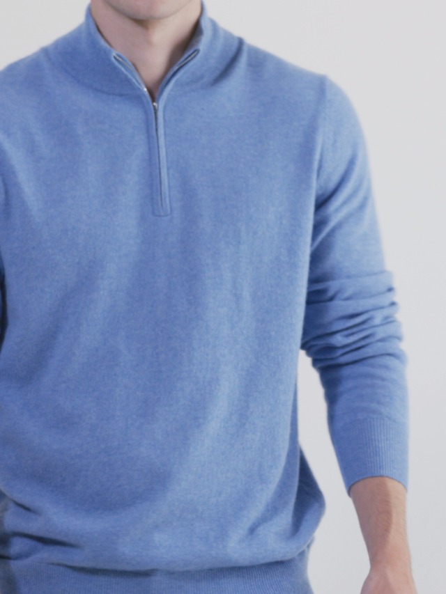 Cashmere Boutique Suéter 100% Puro De Cachemira Con Cremallera Completa Para Hombre, Manga Larga, Ligero Y Cálido, Carbón Vegetal