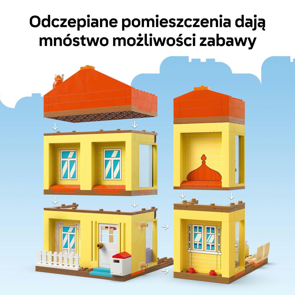 LEGO Blue Dom rodzinny Blue 11203 | Zabawkowy domek, dla 4-latka, prezent dla dziewczynki i chłopca, zestaw klocków dla dzieci, 382 elementy