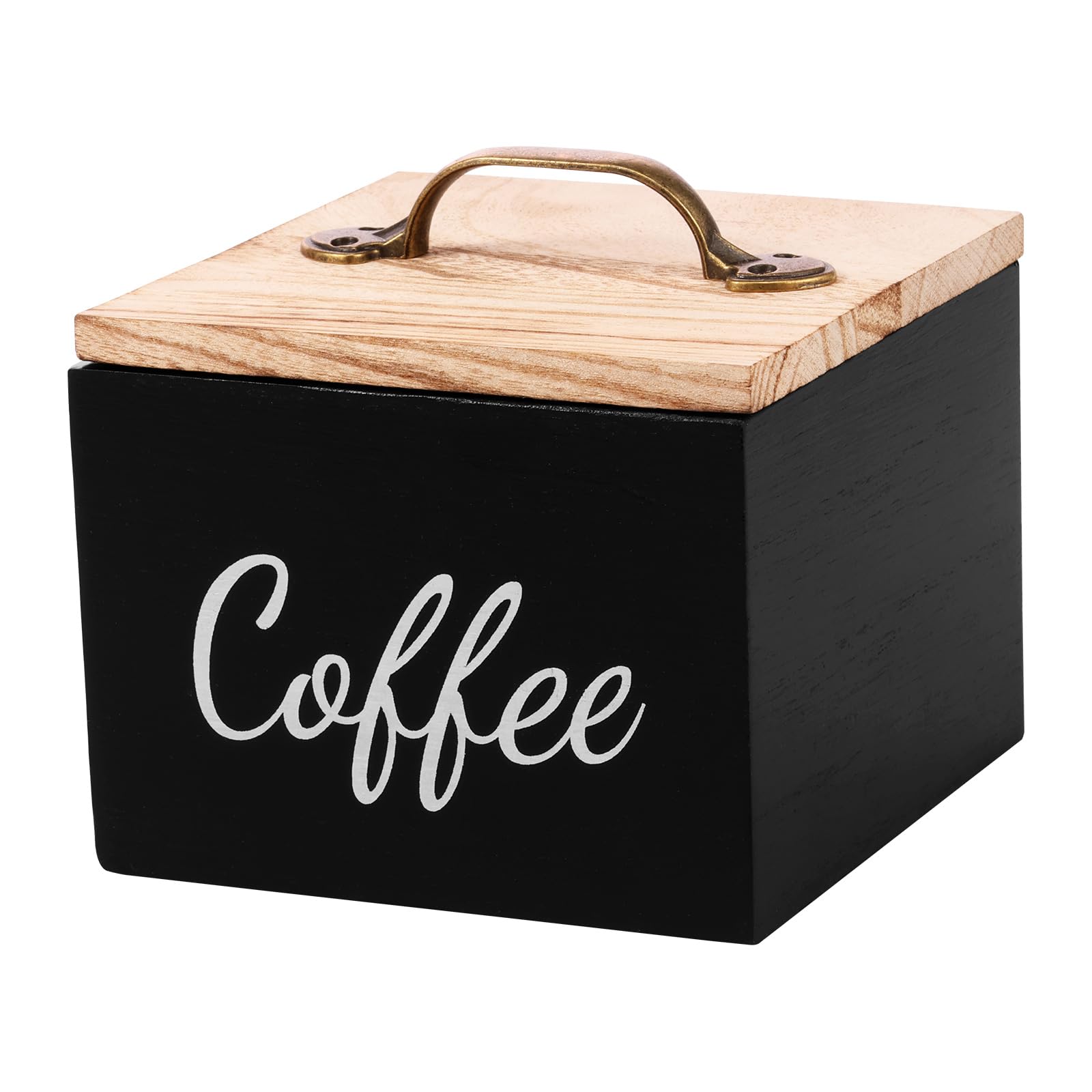 NZWBSHSSP Coffee Pod Holders for Counter Wooden Capsule Holders for Countertop Coffee Bar Accessories and Organizer Square Storage Basket Kitchen Countertop Decor(Black)