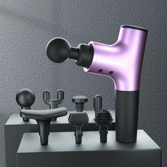 Hi5 Nova Ultra Quiet Deep Tissue Percussion Vibration Massage Device with 6+1 Attachment Heads and Body Massage Gun Deep Pressure Relieve Massage Gun Cordless Body (Purple)