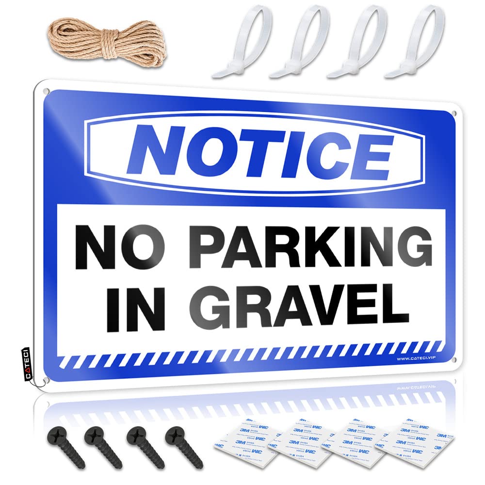 Art Door Ready To Hang - Notice No Parking In Gravel Warning For Hunting(30X40CM)