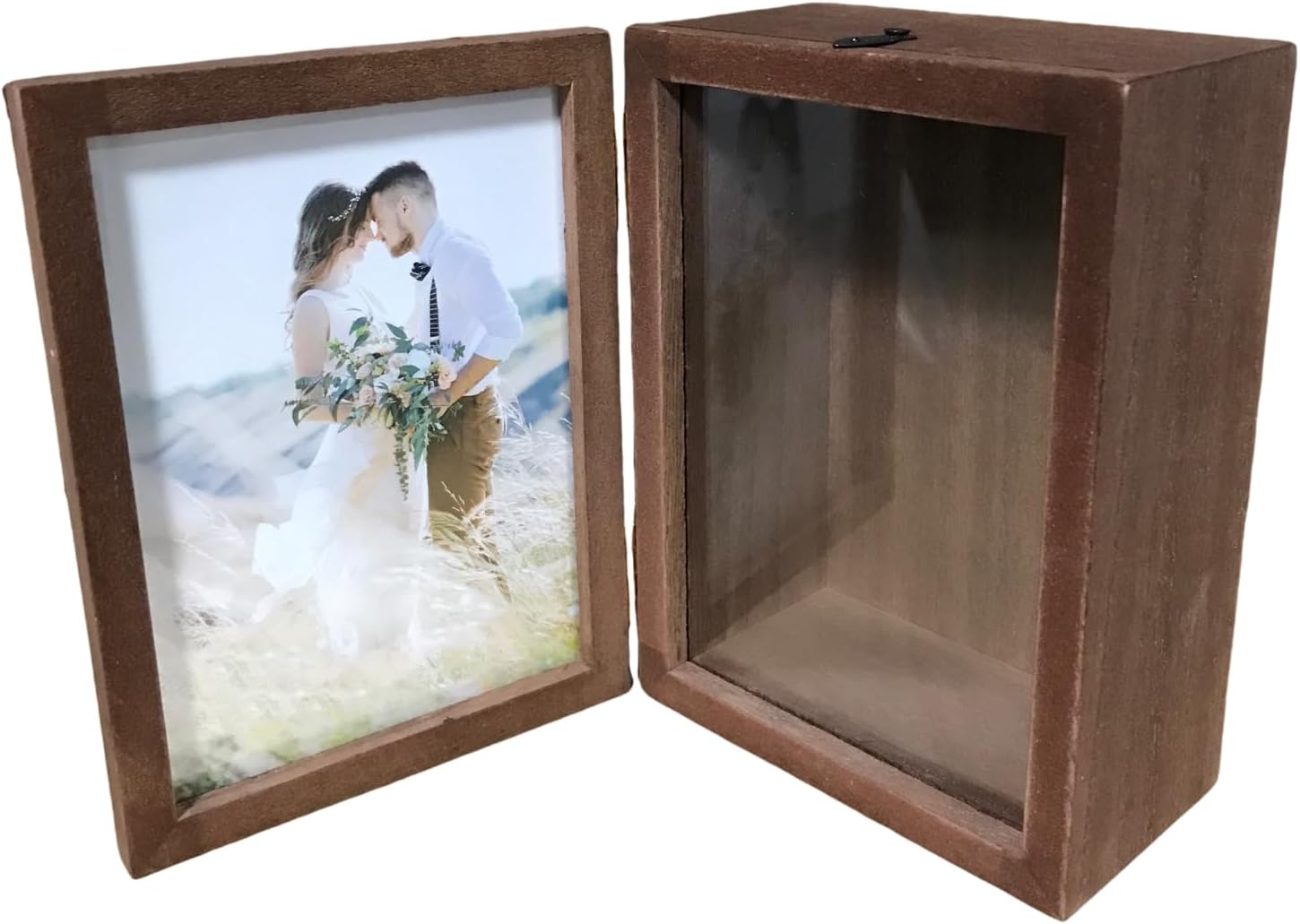 Q-FLA Flower Vase Material Photo Frame BR Brown Wooden Wood Frame