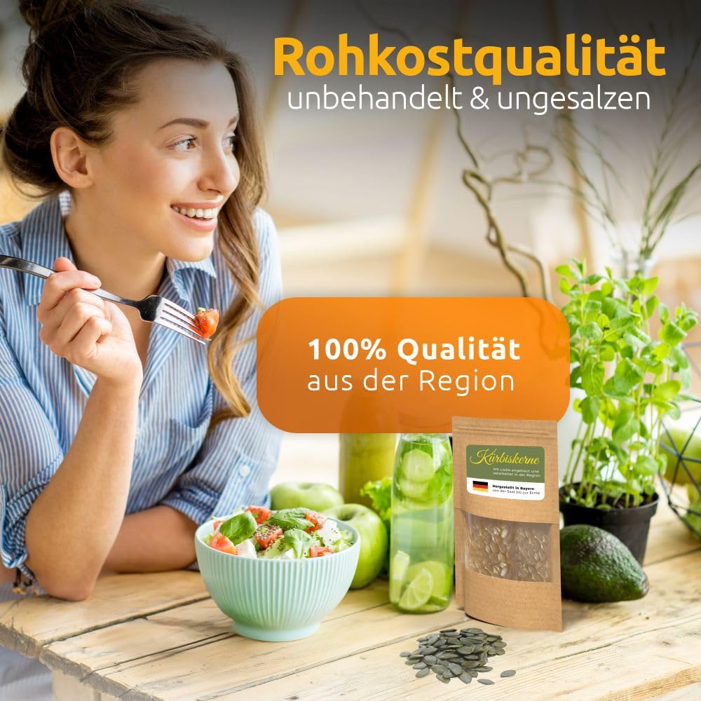 Steirische Kürbiskerne 5 kg roh & naturbelassen – Pumpkin Seeds | roh naturbelassen, zum Backen Kochen Snacken, ideal für Brot Müsli Salate, proteinreich, ballaststoffreich, ohne Salzzusatz