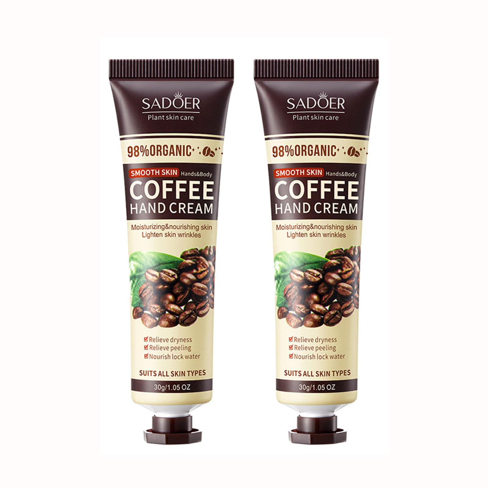 2Pcs Coffee Hand Cream Intense Nourishing Hydrating Anti-Cracking Moisturising Hand Cream, 60 g (Pack of 1)