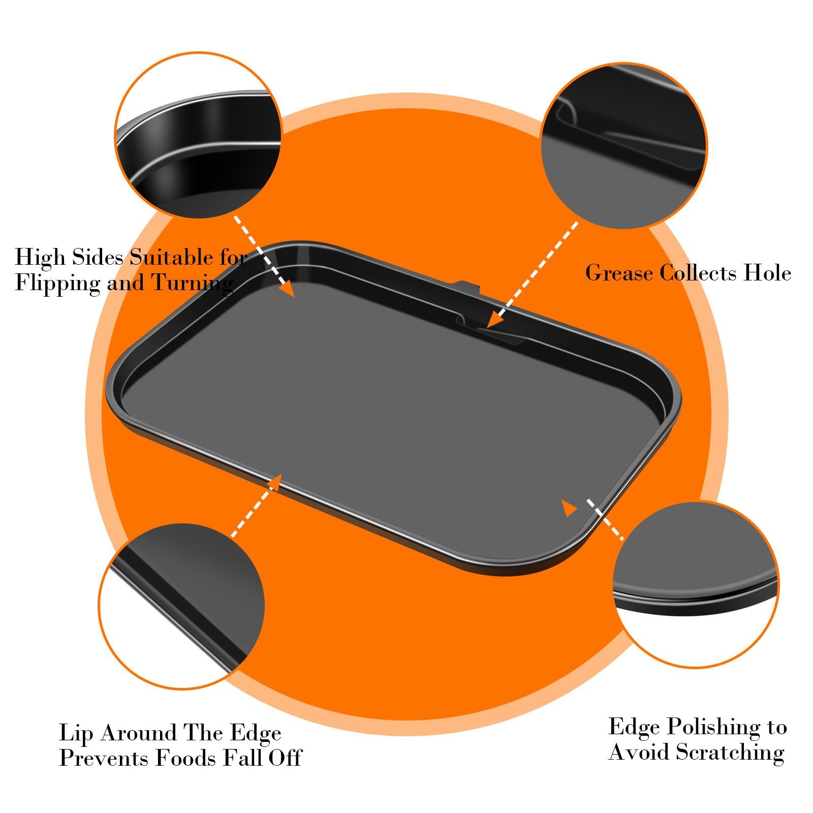 GFTIME Plancha de hierro fundido para Ninja Woodfire Pro XL, OG800 y OG900 (OG850/OG901), placa de parrilla de exterior plana con apertura de aceite, revestimiento de cerámica, color negro