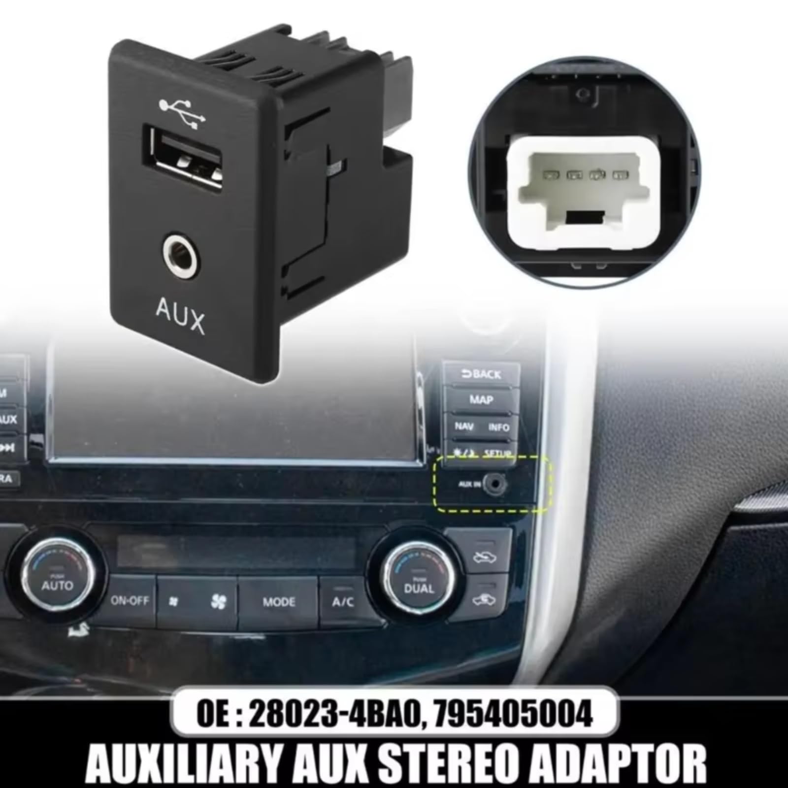 Compatibile Con Nissan Per NV Per Rogue Per Xterra 795405004 Connettore Porta USB Per Auto USB Accessori Sostituzione