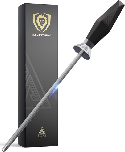 DALSTRONG Honing Steel - 9" (23 cm) - Shadow Black Series - Black Titanium Nitride Coated HC Steel - Sheath