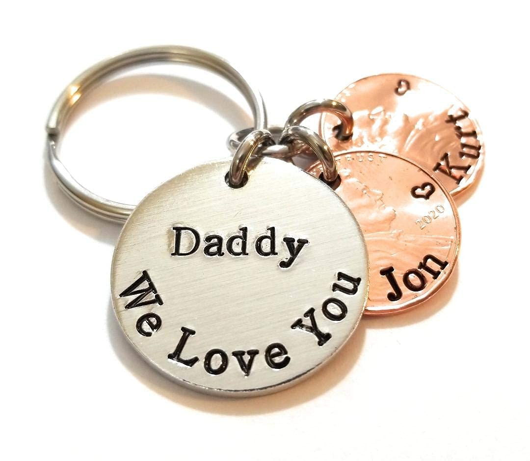 Daddy or Mommy We Love You Keychain Personalized Mother's or Father's Day Gift from Kids Mom and Dad