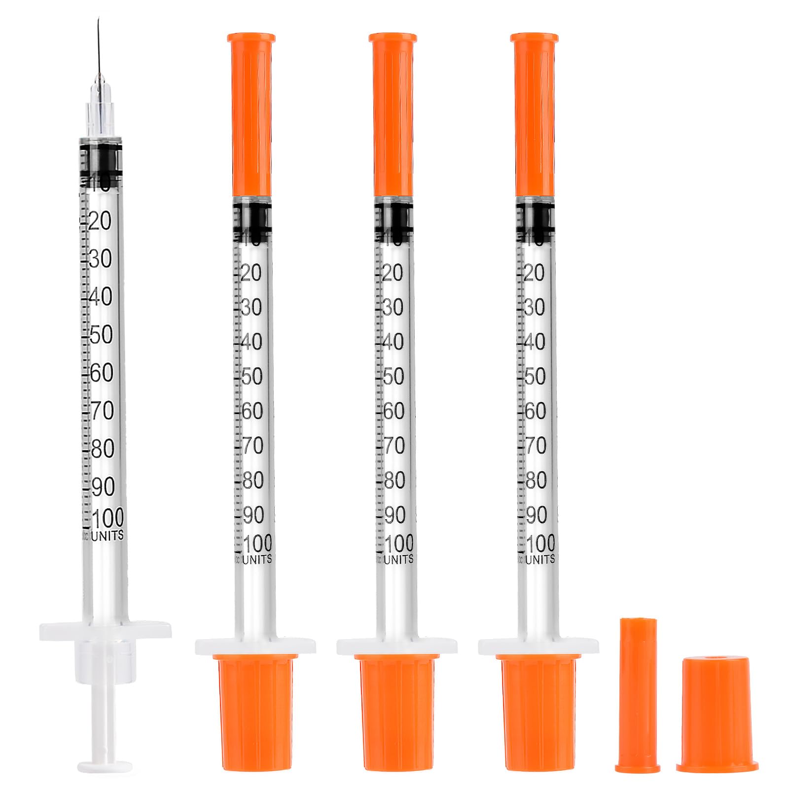 Photo 1 of 30 PACK U-100 Syringes 30G 5/16" (8mm) 1ml/cc, Disposable Syringe, Lab Supplies, Individual Wrapped