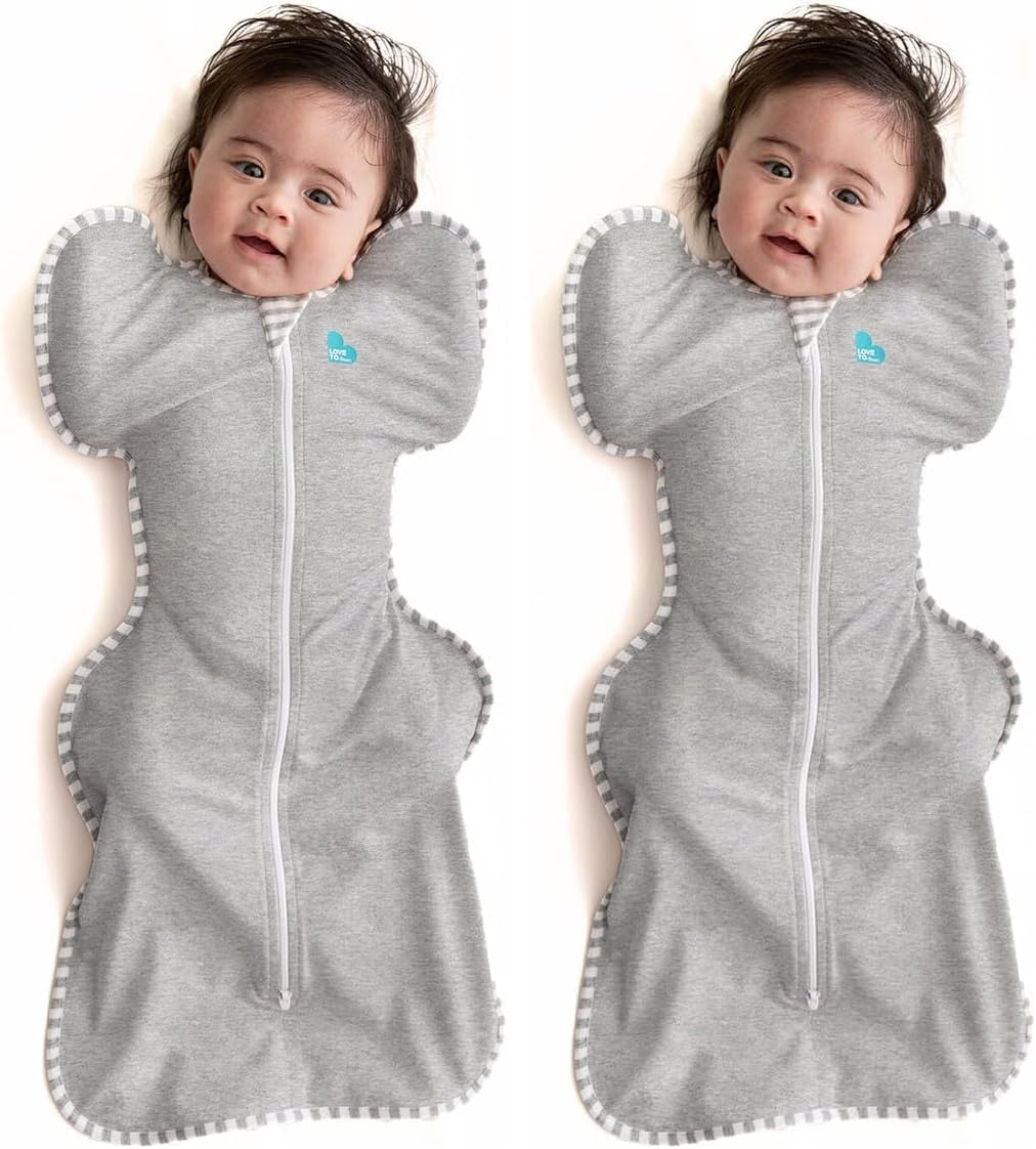 Swaddle UP, Gray, Newborn, 5-8.5 lbs., Dramatically Better Sleep, Allow Baby to Sleep in Their Preferred arms up Position for self-Soothing, snug fit Calms Startle Reflex (Pack of 2)